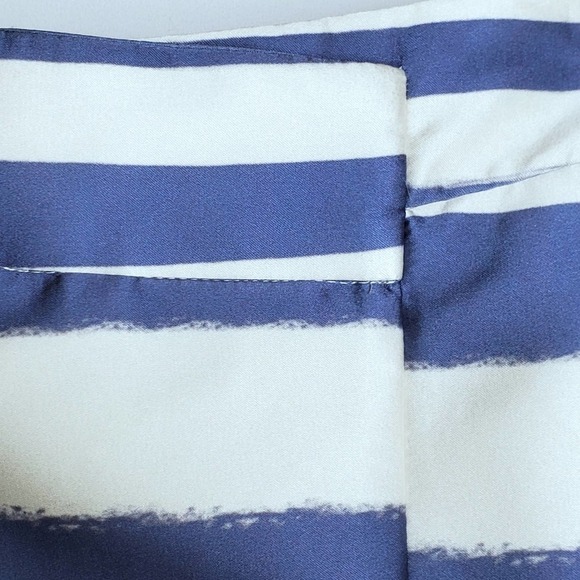 Topshop Striped Midi Skirt Asymmetric Navy Size 4 - Picture 3 of 13